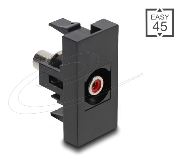 DeLOCK Easy 45, 2 x RCA, Naaras, Naaras, Suora, Suora, musta, Punainen