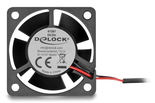 DeLOCK 67287, Tuuletin, 4 cm, 0,19 m³/t, Sort
