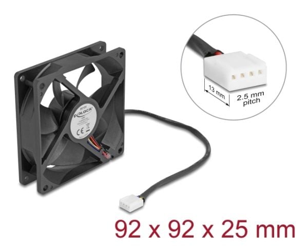 Delock - Kabinettvifte - axial - 92 mm - svart