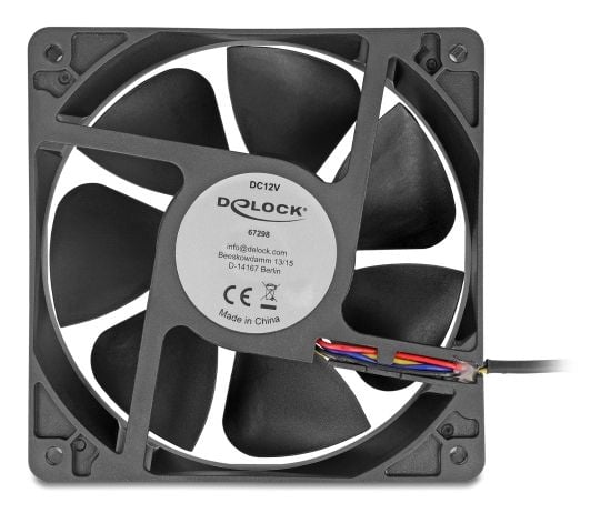 DeLOCK 67298, Tuuletin, 12 cm, 3,53 m³/t, Sort