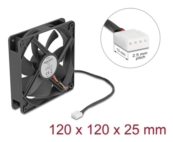 Delock - Kabinettvifte - axial - 120 mm - svart