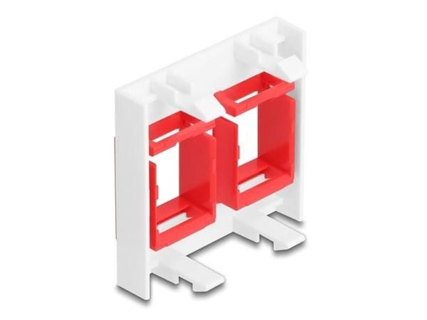 Delock - Easy 45 - modulär keystonehållare - 45 x 45 mm - 2 modules - röd, vit