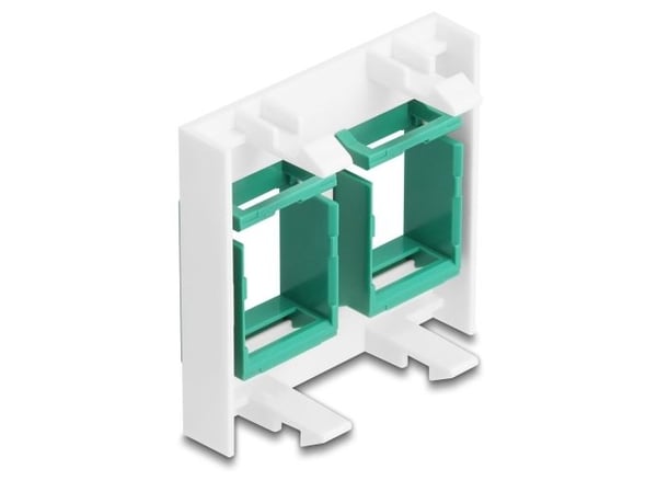 Delock - Easy 45 - modulär keystonehållare - 45 x 45 mm - 2 modules - grön, vit