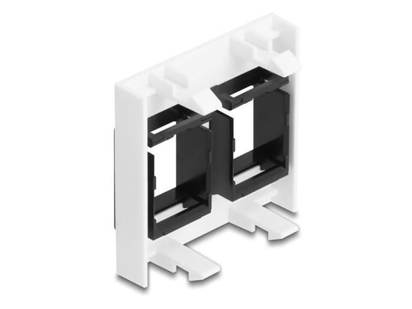 Delock - Easy 45 - modulär keystonehållare - 45 x 45 mm - 2 modules - svart, vit