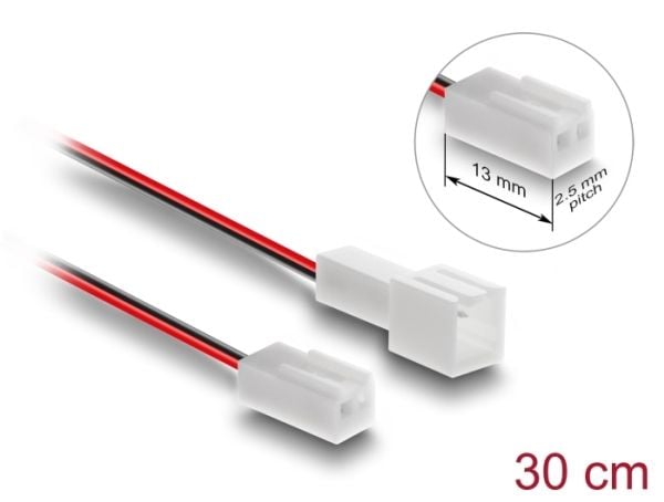 Delock - Forlengelseskabel for viftestrømforsyning - 2-pin intern strøm (hunn) til 2-pin intern strøm (hann) - 30 cm