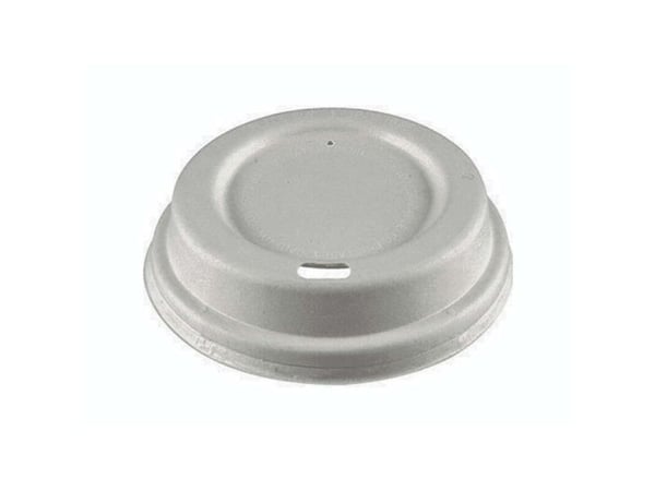 Låg t/kaffebæger, Papir + PE, hvid 12/16oz Bagasse, karton a 1000 stk palle 36 kartoner, Fødevaregod