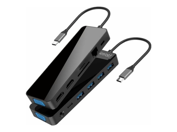 eSTUFF - Dockningsstation - USB-C - 2 x HDMI, VGA - 1GbE