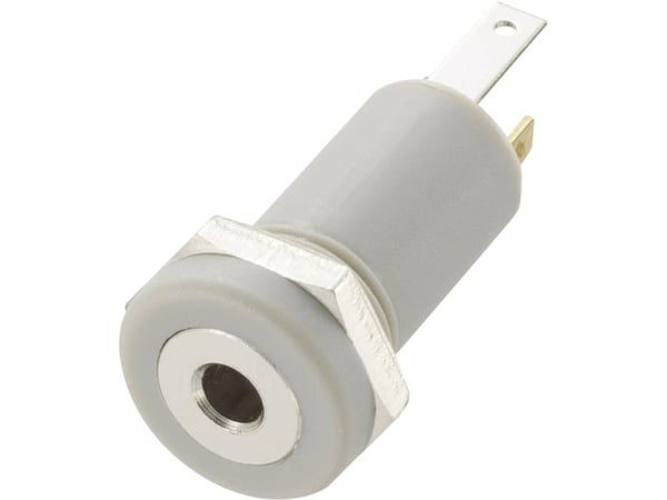 TRU COMPONENTS 1572253 jackplugg 2,5 mm tilkobling, innbygging vertikalt pol: 4 stereo grå (1 stk)