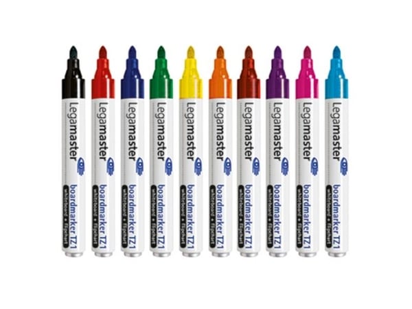 Whiteboardmarker legamaster tz1, rund, box med 10 färger