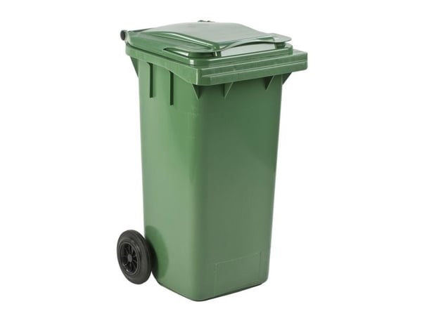 Avfallsbehållare ESE, grön, HDPE/plast, 120 l, UV-beständig