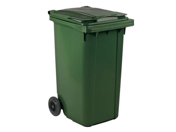 Avfallsbeholder, ESE, grønn, HDPE/plast, 240 l, UV-bestandig, for tungavfall og utendørs bruk