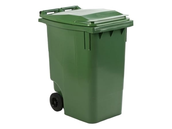 Avfallscontainer ESE, grön, HDPE/plast, 360 l, UV-beständig
