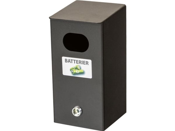Batteriboks, Tina Trolleys, sort, pulverlakeret stål, med nøgle