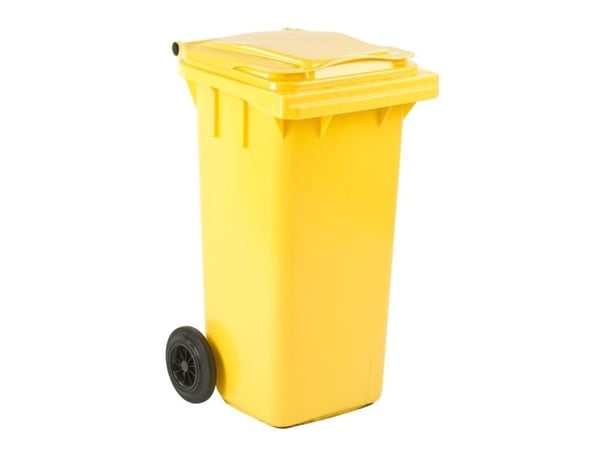 Affaldscontainer, ESE, gul, plast, 120 l, UV-resistent