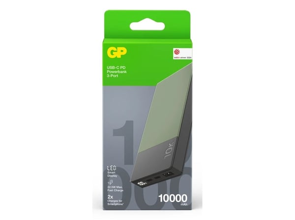 GP Batteries M2+, 10000 mAh, Lithium Polymer (LiPo), Grå