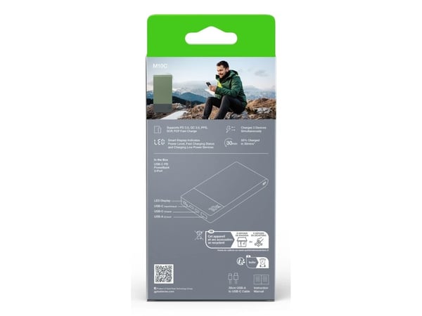 GP Batteries M2+, 10000 mAh, Lithium Polymer (LiPo), Grå