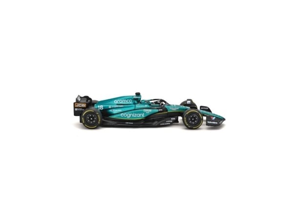 BBURAGO Aston Martin AMR23, Sportsbil, Montert på forhånd, 1:43, Aston Martin AMR23 #18 (Lance Stroll), Alle kjønn, Metall, Plast