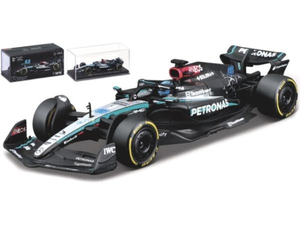 BBURAGO Mercedes Benz AMG F1 W15 1:43 Russell 24, Sportssykkel modell, Montert på forhånd, 1:43, Mercedes Benz AMG F1 W15, Alle kjønn, Metall, Plast
