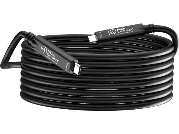MicroConnect USB-C - USB-C 7,5 m USB-kabel svart (USB-C 3.2 Premium Optic Fiber)
