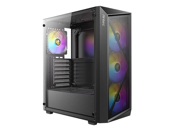 Antec AX67 ARGB, Midi Tower, PC, musta, ATX, ITX, mikro ATX, Muovi, Terästä, Pelaaminen