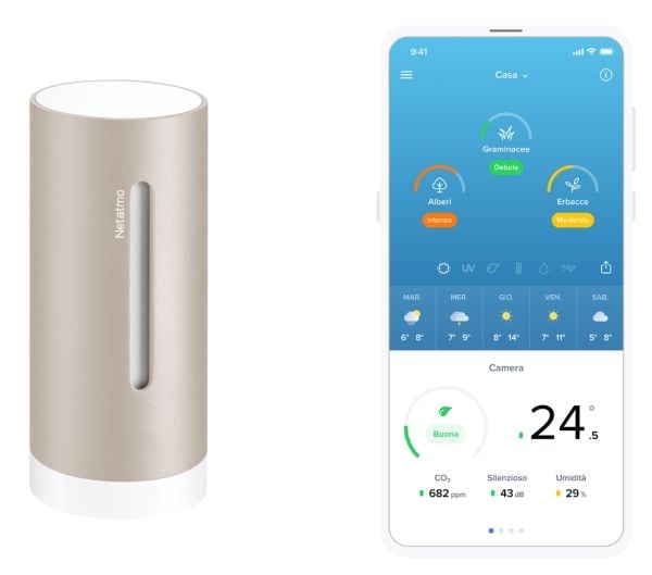 Netatmo NIM-S-WW, Sand, Luftkvalitet, Inne hygrometer, Inne Termometer, Hygrometer, Termometer, Aluminium, 0 - 100%, 3%