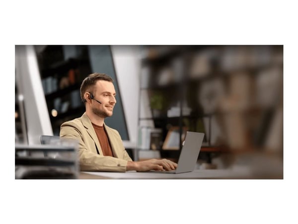 SHOKZ OpenComm2 UC - Hodesett - åpent øre - bak-nakken-montering - Bluetooth - trådløs - USB-A via Bluetooth-adapter - svart - Zoom Certified