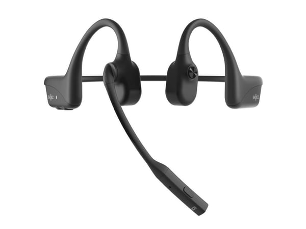 SHOKZ OpenComm2 UC - Hodesett - åpent øre - bak-nakken-montering - Bluetooth - trådløs - USB-A via Bluetooth-adapter - svart - Zoom Certified