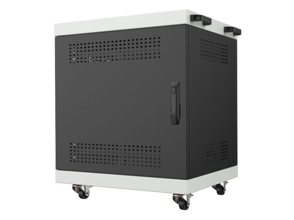 Lanview - Vagn (ladda, säkra och transportera) - för 16 notebooks / Chromebooks / tablets - låsbar - 1.2 mm stål - RAL 9005, svart - utmatning: AC ...