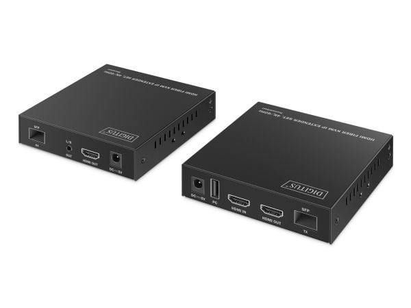 DIGITUS - Extender Set - KVM / lyd / seriell / USB-svitsj - HDMI, 1GbE, USB - over fiberoptikk - USB - opp til 40 km