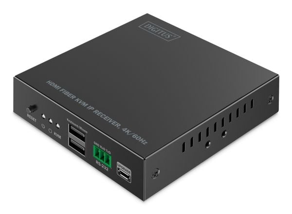 Digitus DS-55349, Vastaanotin, langallinen, 40000 m, 3840 x 2160 pikseliä, 60 Hz, musta