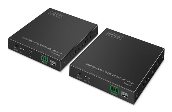 DIGITUS - Extender Set - video/lyd/infrarød/seriell-utvider - HDMI, 1GbE - over fiberoptikk - opp til 40 km