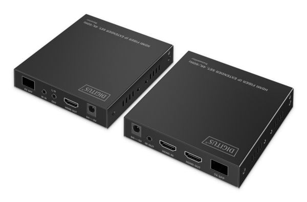 DIGITUS - Extender Set - video/lyd/infrarød/seriell-utvider - HDMI, 1GbE - over fiberoptikk - opp til 40 km
