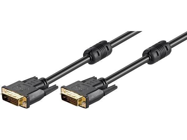 goobay - DVI-kabel - dobbeltlenke - DVI-D (hann) til DVI-D (hann) - 1.8 m - tommelskruer - svart