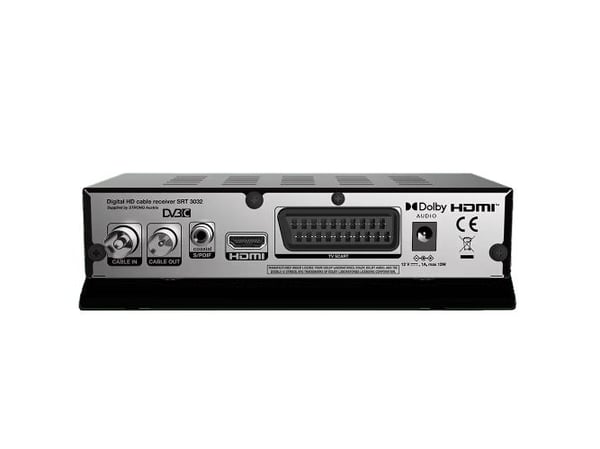 Strong SRT 3032, Kabel, HD, DVB-C, NTSC, PAL, 1920 x 1080 piksler, 4:3, 16:9