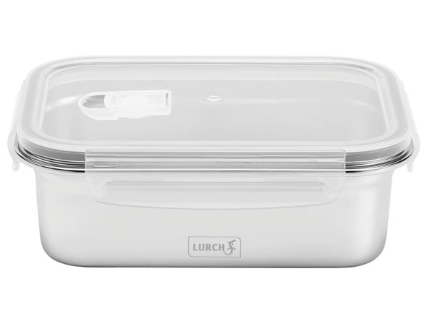 Lurch 00240893, Beholder, Rektangulær, 1,2 l, Rustfritt stål, Gjennomsiktig, Plast, Rustfritt stål, Frukt