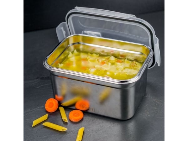 Lurch 00240895, Lunsjbeholder, Voksen, Rustfritt stål, Transparent, Plast, Rustfritt stål, Monokromatisk, 2 L
