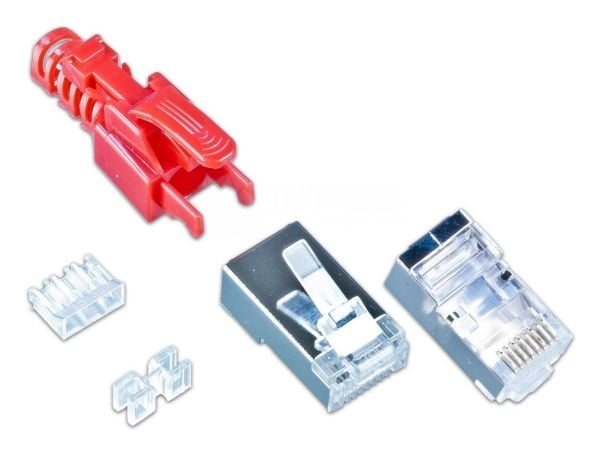 Wirewin MOD SL KAT6A STP 10 RT, RJ-45, Rød, Hankjønn, Rett, Cat6a, S/FTP (S-STP)