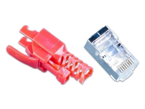 Wirewin MOD SL KAT6A STP 10 RT, RJ-45, Rød, Hankjønn, Rett, Cat6a, S/FTP (S-STP)