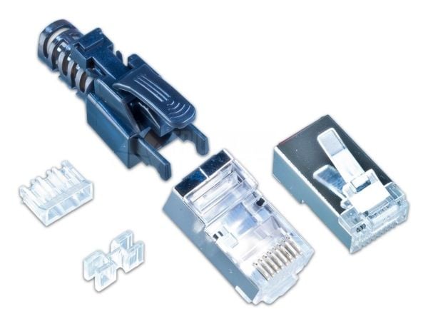 Wirewin MOD SL KAT6A STP 10 SW, RJ-45, Sort, Gjennomsiktig, Hankjønn, Rett, Cat6a, S/UTP (STP)
