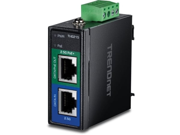 TRENDnet TI-IG215 PoE+ Injector Industrial 2.5G - 1 Gbps - Ethernet (TI-IG215)
