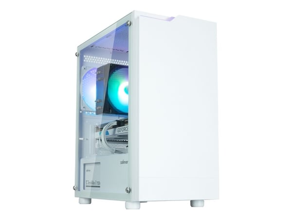 Zalman T4 PLUS, Mini Tower, PC, Hvit, Micro ATX, Mini-ITX, Plast, Stål, Herdet glass, Spilling