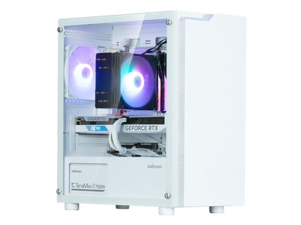 Zalman T4 PLUS, Mini Tower, PC, Hvit, Micro ATX, Mini-ITX, Plast, Stål, Herdet glass, Spilling