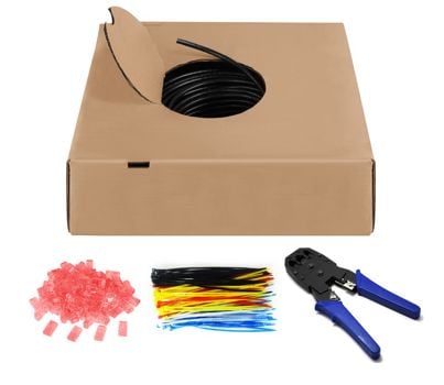 Goobay CAT 6 utendørs nettverkskabelsett, U/UTP, svart, 100 m - kobbermateriale, AWG 24/1 (solid), PE (55440)
