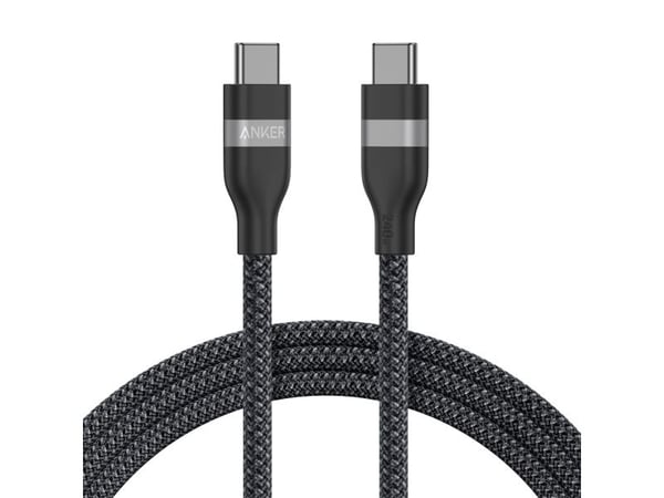 Anker - USB-kabel - USB-C (hann) til USB-C (hann) - 1.8 m - USB Power Delivery (240 W), braided - svart
