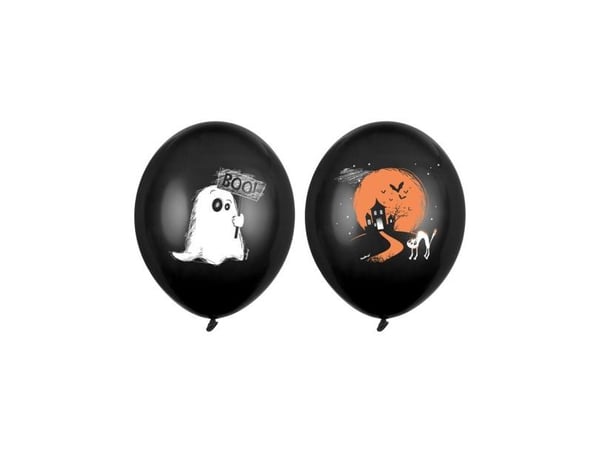 Party Deco Halloween-ballonger, Spöke, sort, 30 cm, 6 st universal