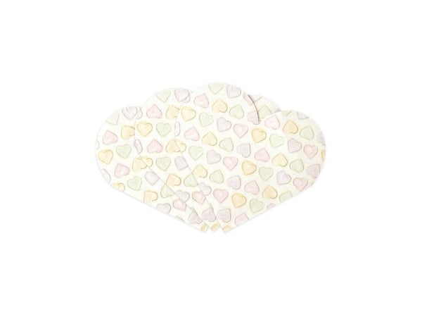 Pastel hjerte servietter, 20 stk