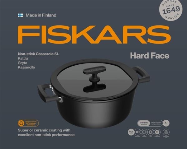 Gryta Hard Face 5 L med lock Keramisk 1075527
