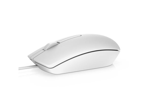 DELL MS116, Ambidekstriøs, Optisk, USB Type-A, 1000 DPI, Hvit