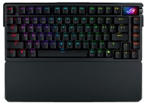 ASUS ROG Azoth Extreme, 75%, langallinen ja langaton, USB + RF Wireless + Bluetooth, mekaaninen, QWERTY, musta