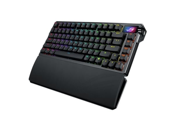 ASUS ROG Azoth Extreme, 75%, Ledning & Trådløs, USB + RF Wireless + Bluetooth, Mekanisk nøkkelbryter, QWERTY, Sort